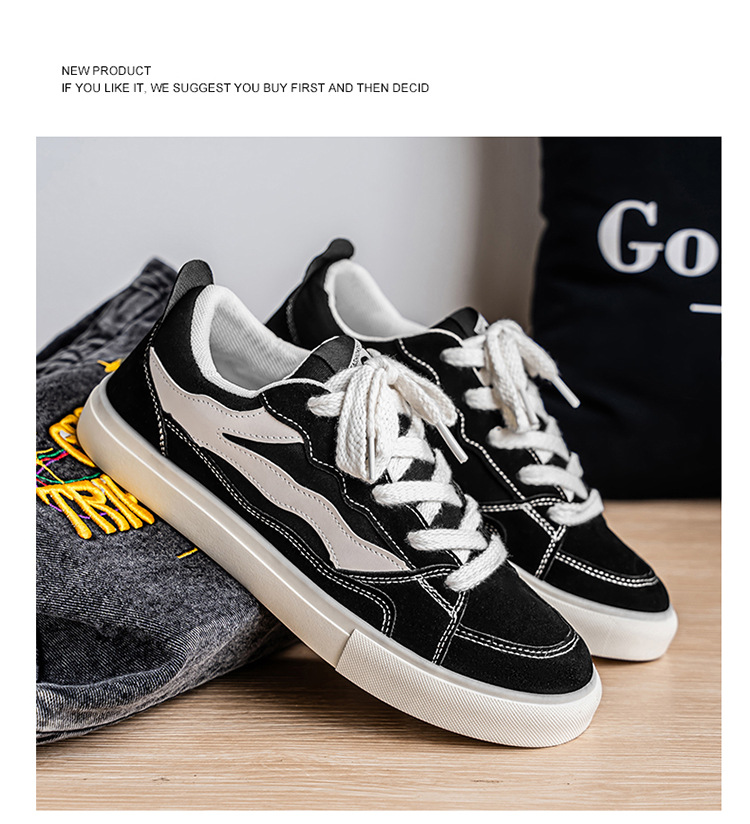 Men's Colorblock Lace-Up Casual Skate Shoes detail 11
