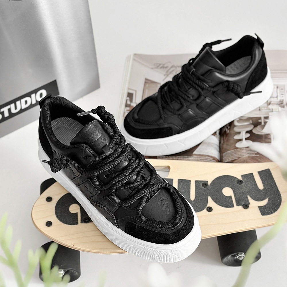 Men's Platform Lace-Up Colorblock Casual Shoes 5