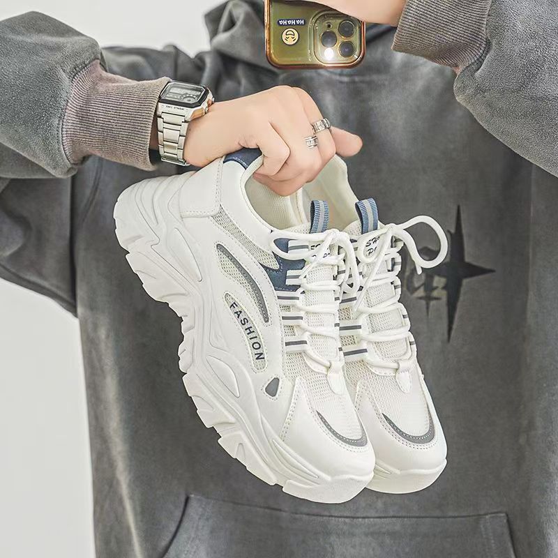 Ademende platform sneakers voor heren met colourblock 5
