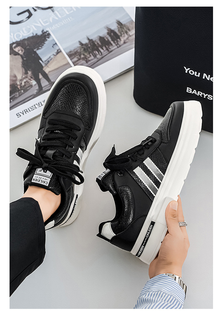 Lage plateau sneakers voor heren met vetersluiting detail 12