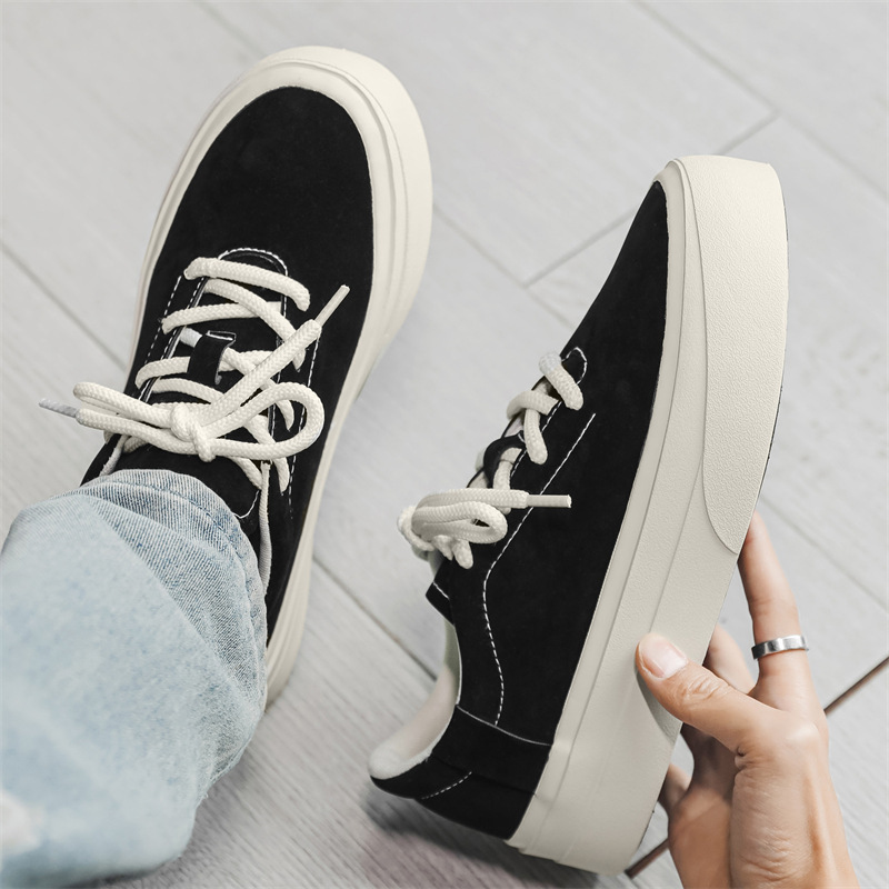 Unisex platform casual schoenen van suède met veters 3