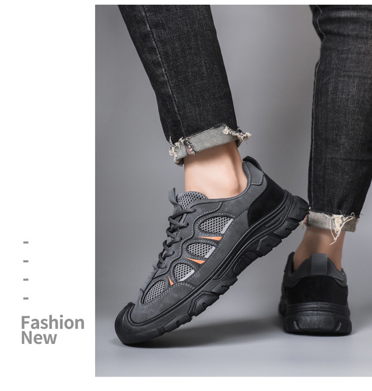 Atmungsaktive Herren-Freizeitschuhe mit Mesh und Schnürung für draußen detail 12