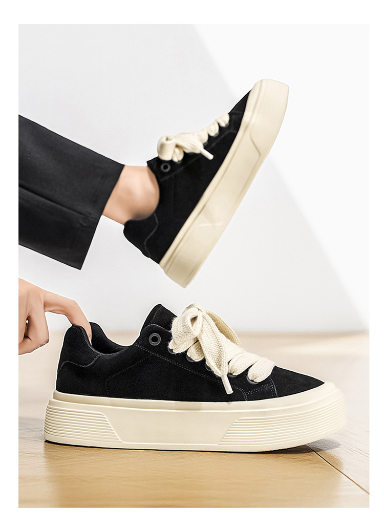Unisex Plateau-Freizeitschuhe aus Wildleder mit Dämpfung und Schnürung detail 15