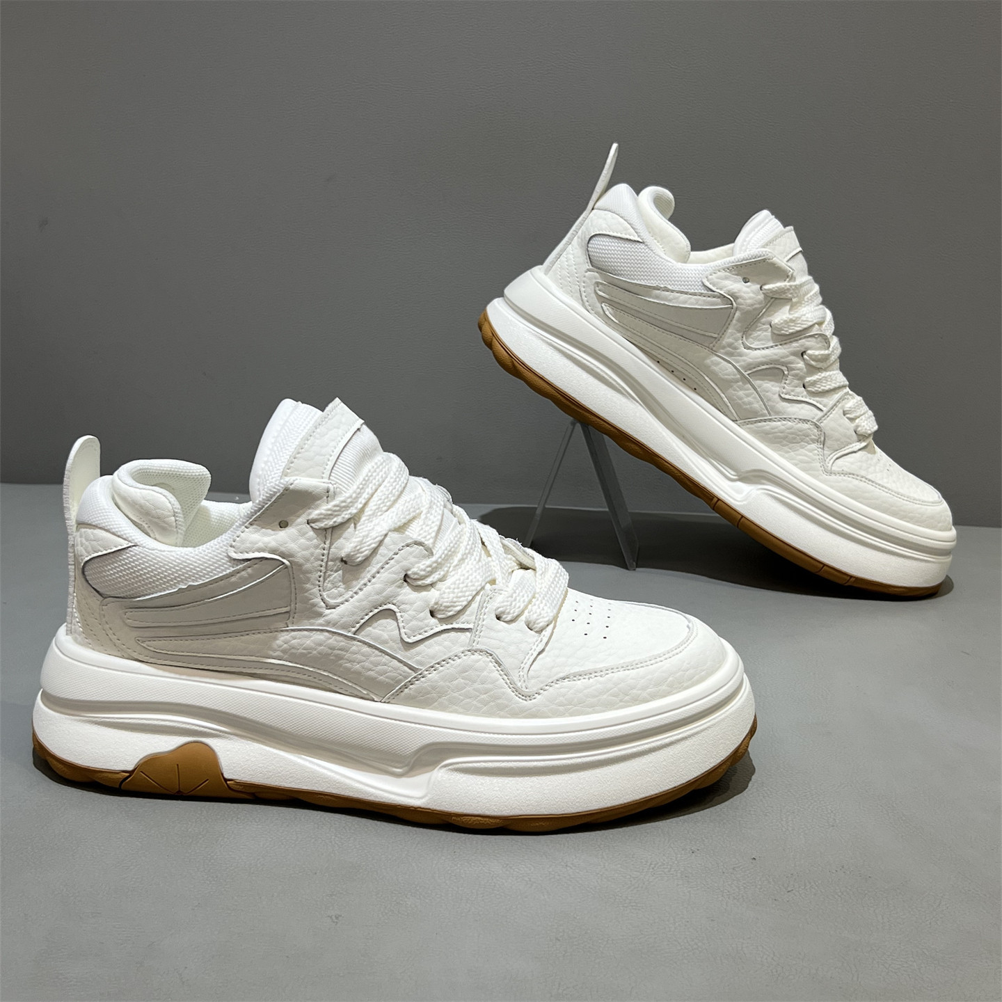 Baskets casual unisexes à plateforme et lacets detail 2