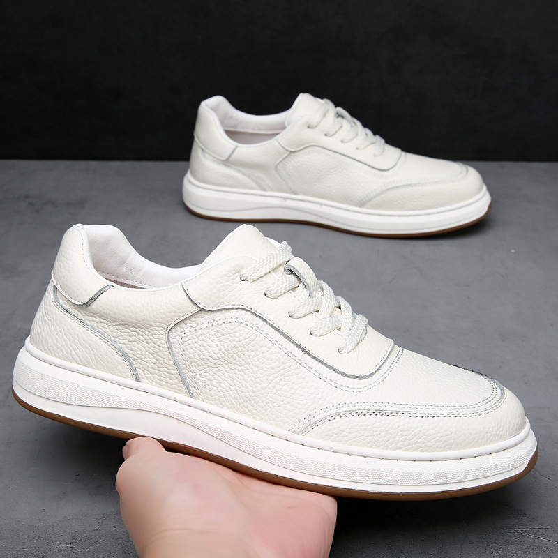 Schnürbare Plateau-Freizeitschuhe für Herren aus Leder 4