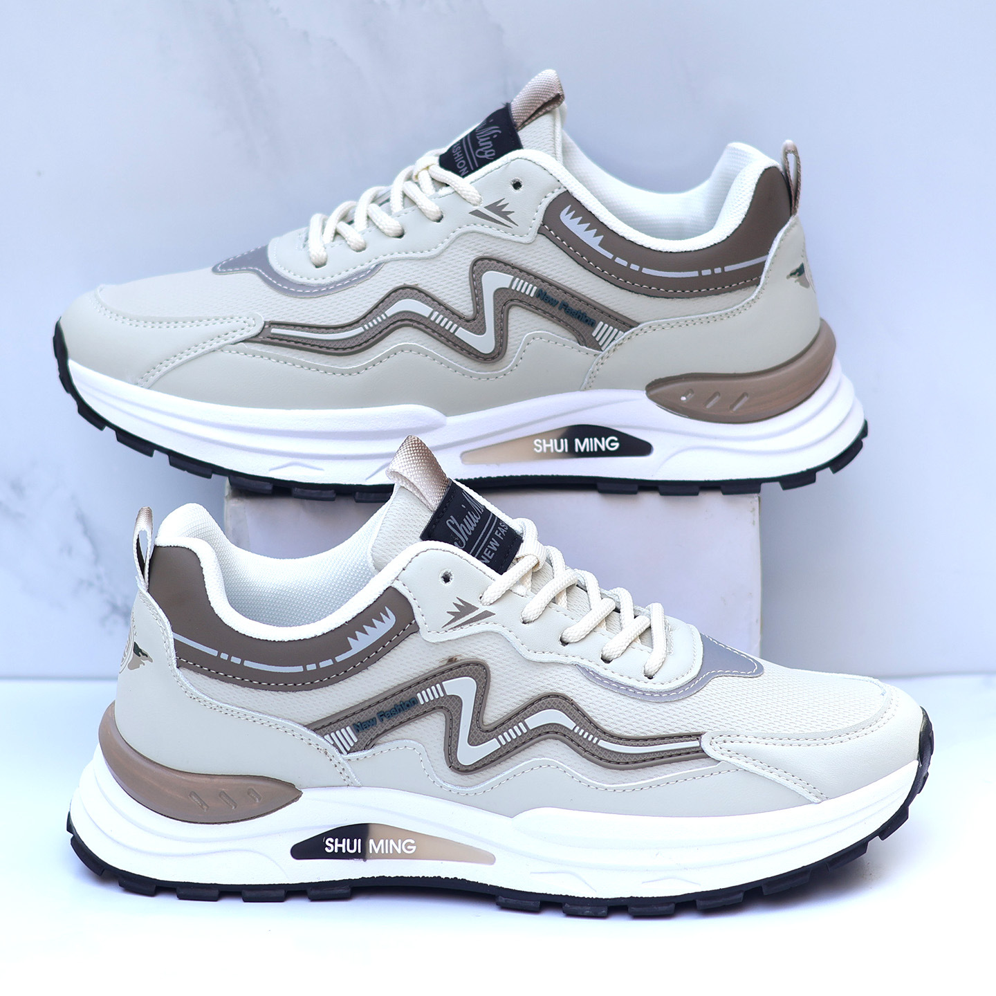Atmungsaktive Herren-Sneaker im Colorblock-Design mit Schnürung