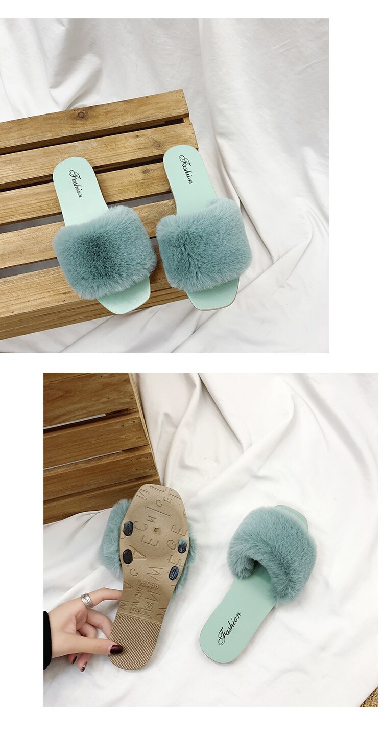 Pantofole Basse da Donna in Peluche con Punta Aperta detail 13