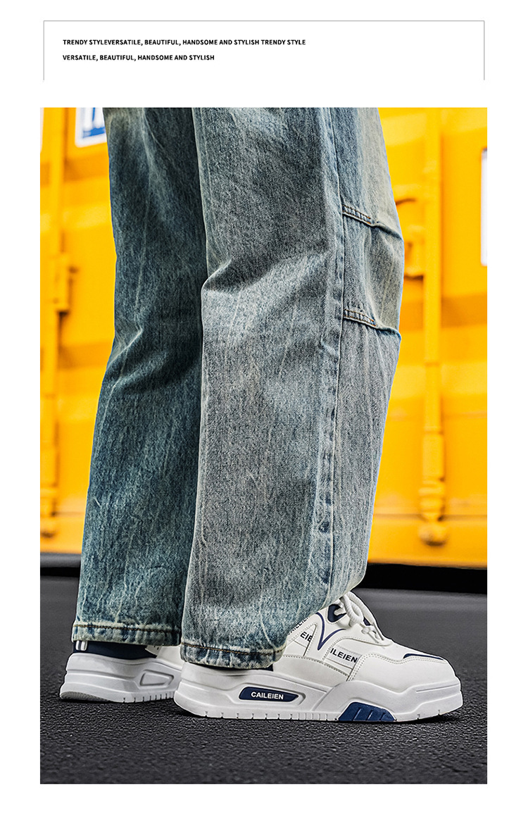 Freizeitschuhe für Herren mit Schnürung, Blockfarben und Plateau detail 6