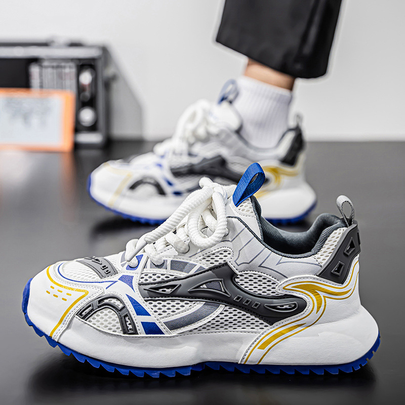 Baskets casual respirantes en mesh à blocs de couleurs pour homme 4