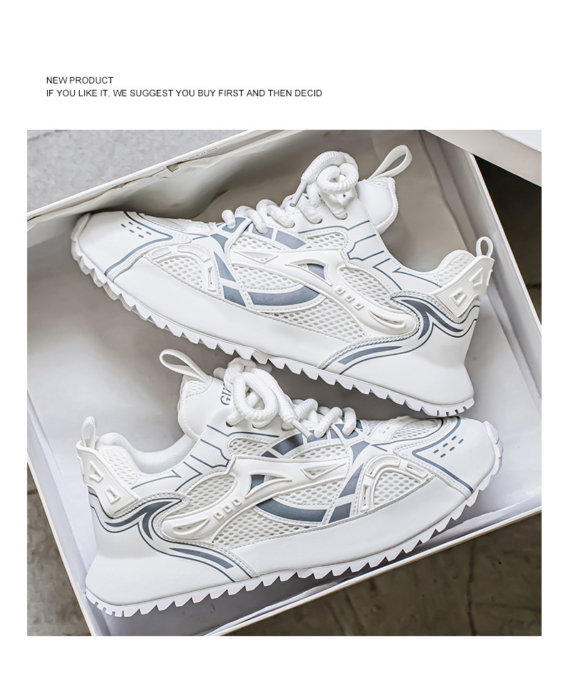 Baskets casual respirantes en mesh à blocs de couleurs pour homme detail 5