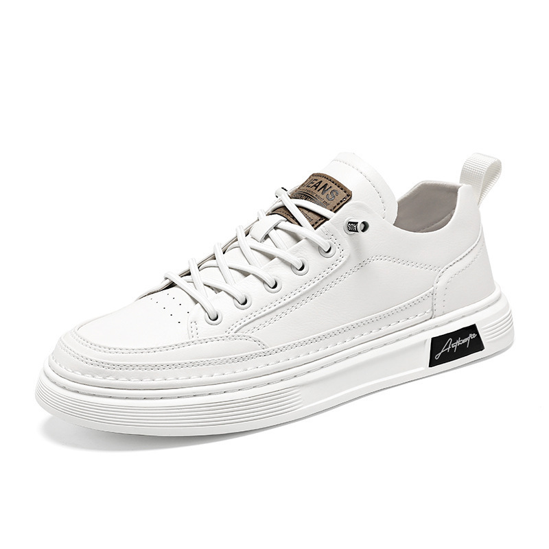 Herren Freizeitschuhe aus PU-Leder Rutschfeste Sneaker zum Schnüren 6
