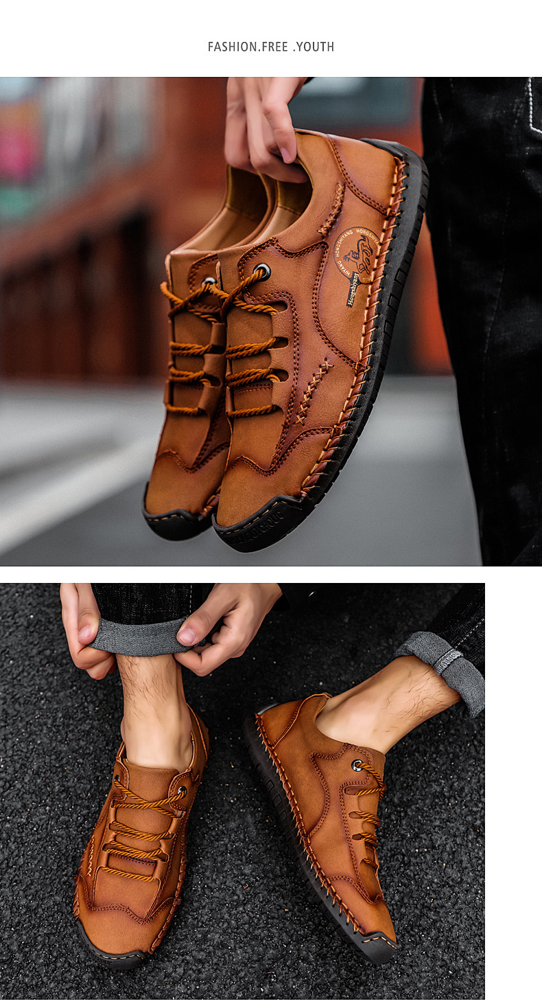 Klassische rutschfeste Herren-Freizeitschuhe mit Schnürung detail 6