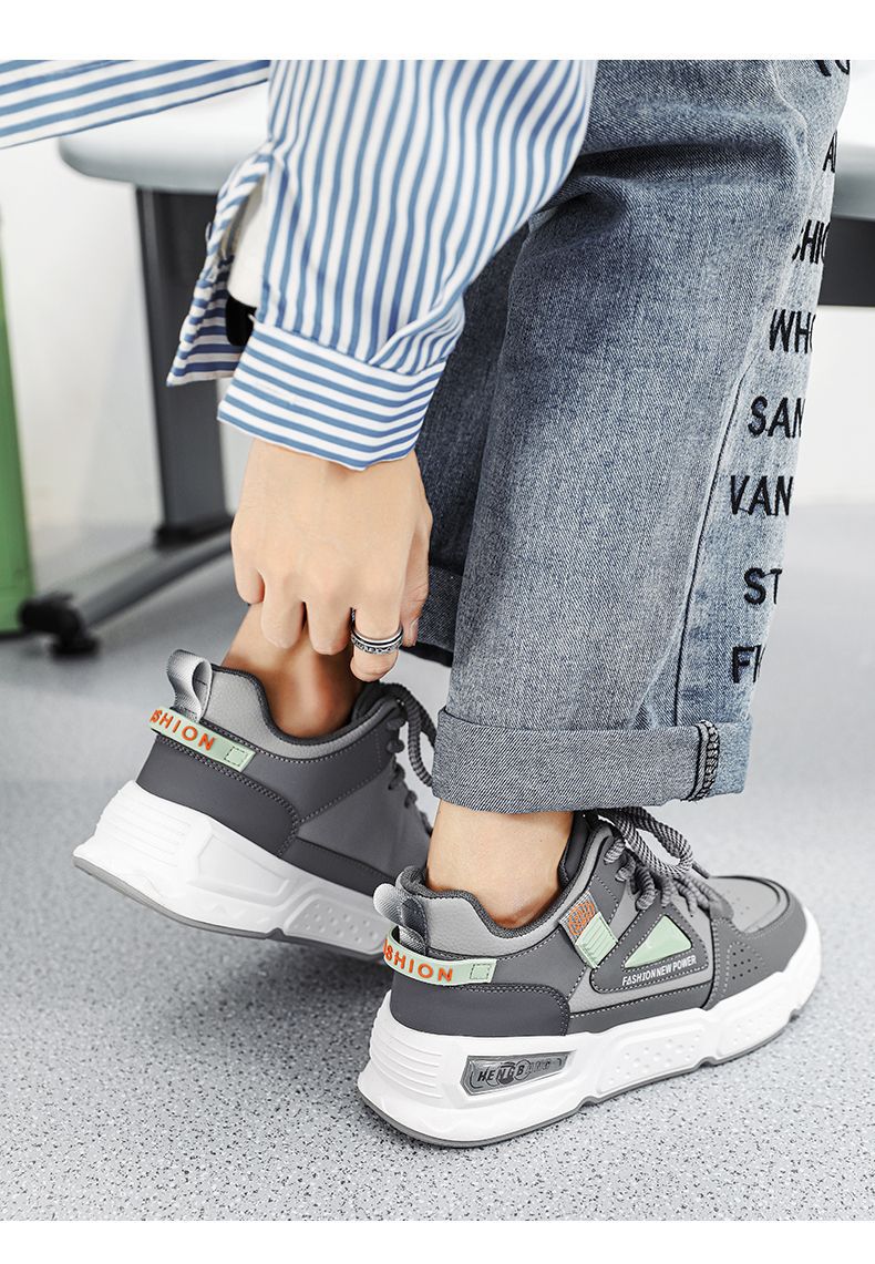 Men's Colorblock Cushioned Lace-Up Casual Shoes detail 12