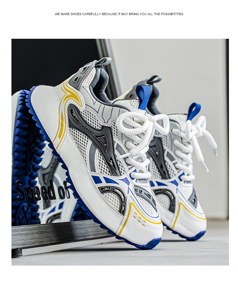 Baskets casual respirantes en mesh à blocs de couleurs pour homme detail 14