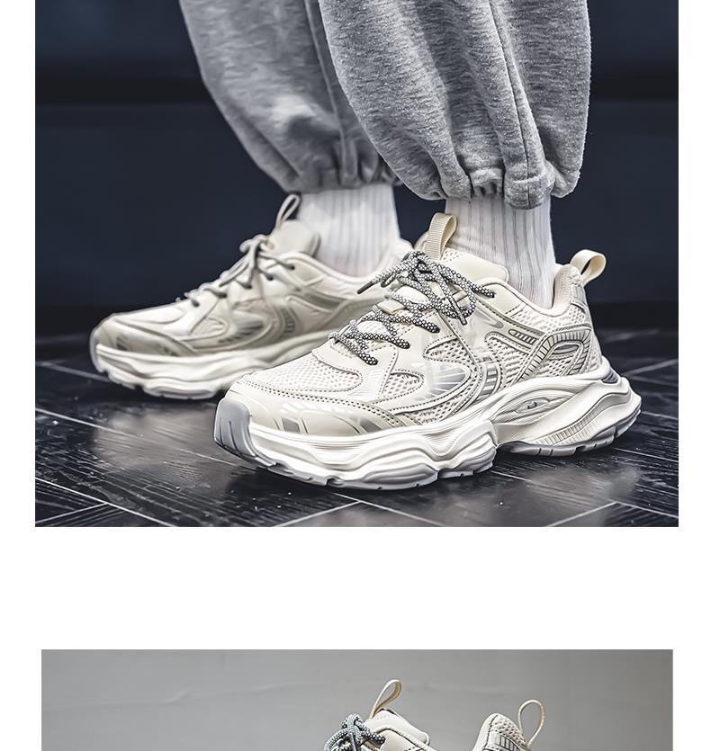 Atmungsaktive Plateau-Sneaker für Herren mit Schnürung detail 13