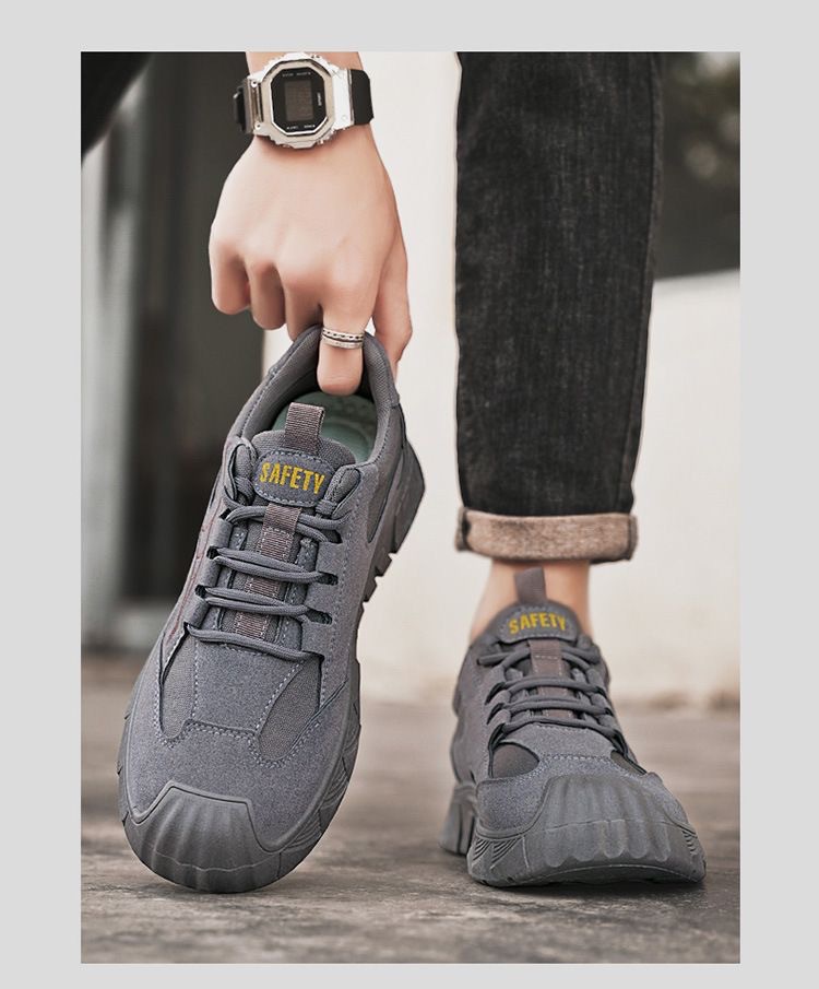 Atmungsaktive Herren-Freizeitschuhe aus Wildleder zum Schnüren detail 6