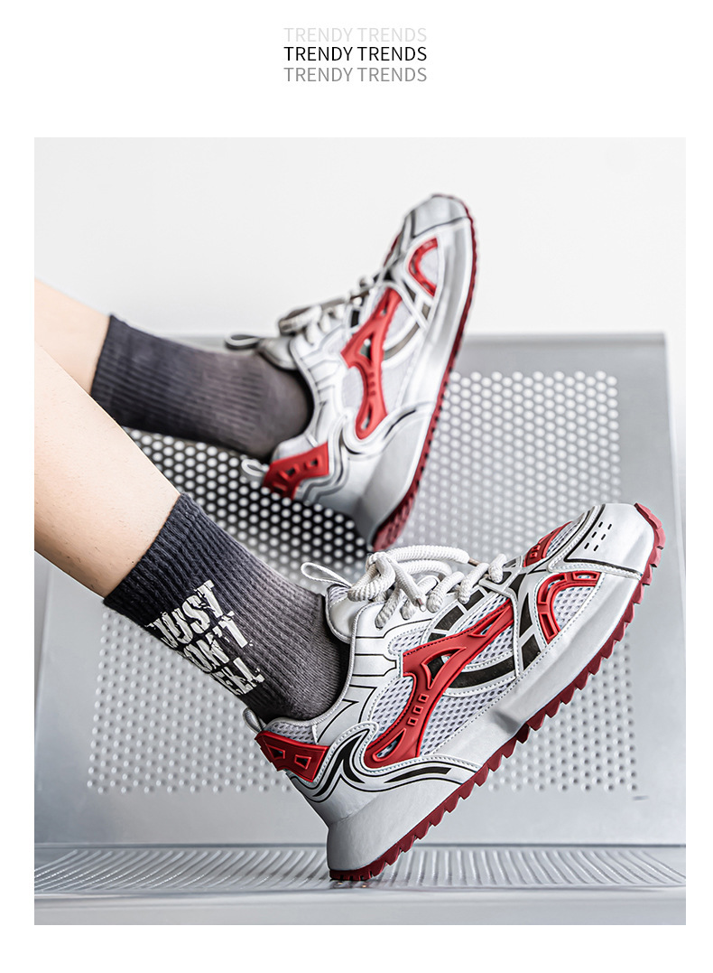 Baskets casual respirantes en mesh à blocs de couleurs pour homme detail 18