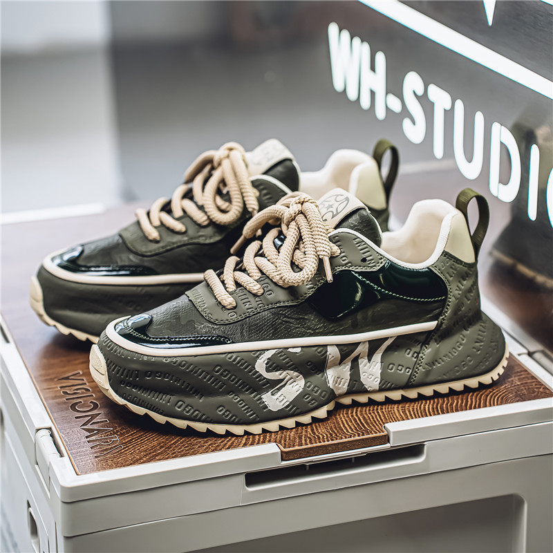 Scarpe casual da uomo con plateau stringate in pelle PU 5