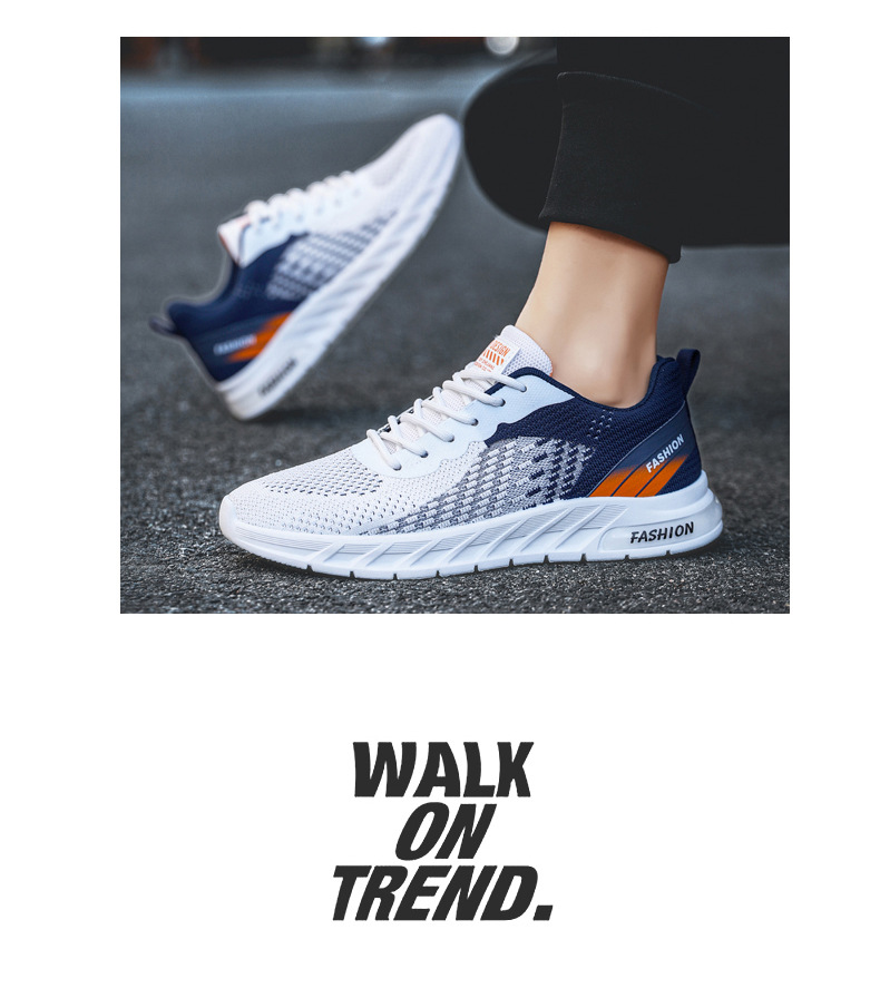 Men's Breathable Mesh Lace-Up Running Shoes detail 13