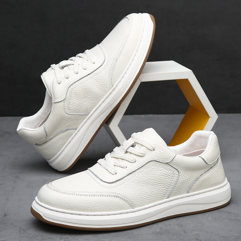 Schnürbare Plateau-Freizeitschuhe für Herren aus Leder 2