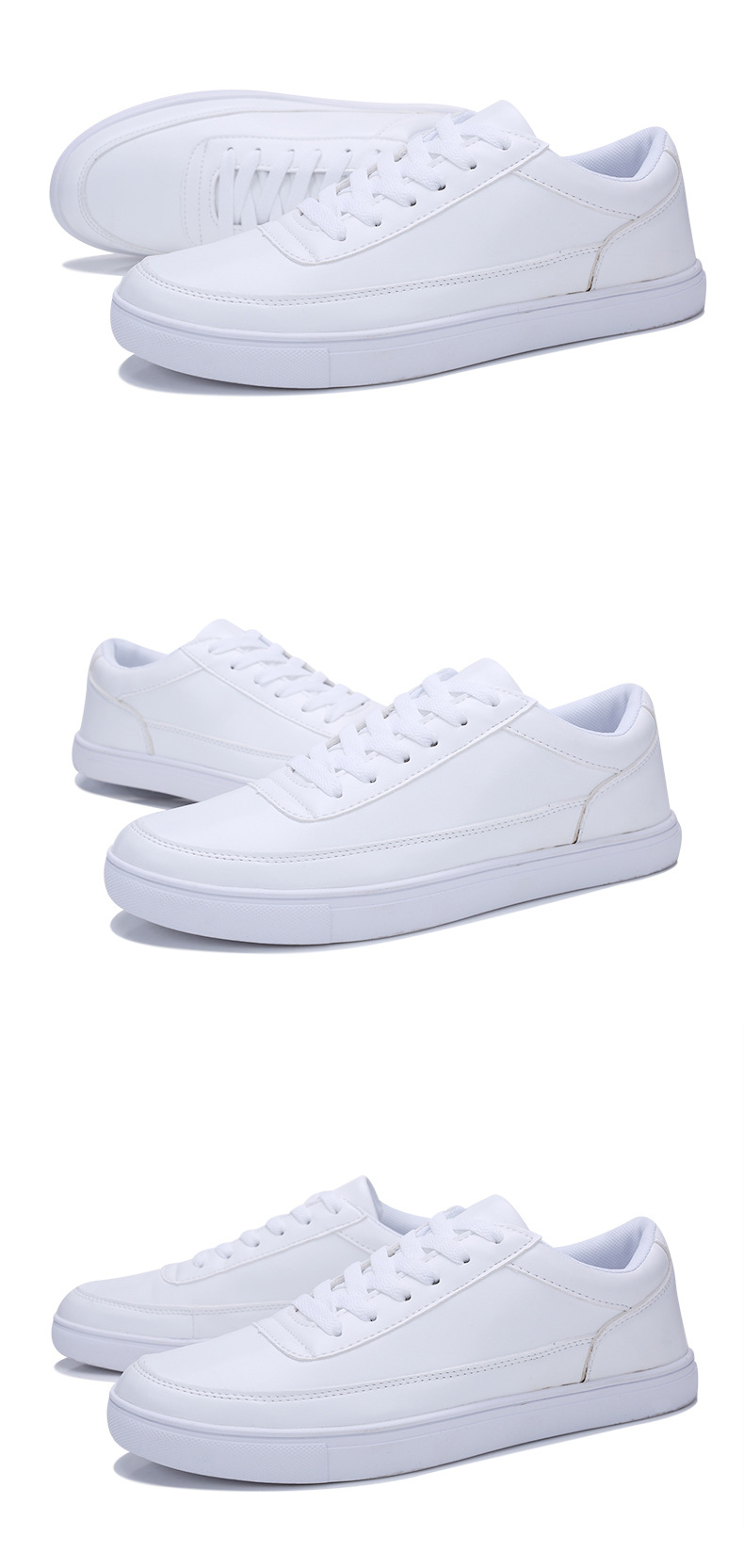 Einfarbige Herren-Sneaker aus PU-Leder, rutschfest & lässig detail 2