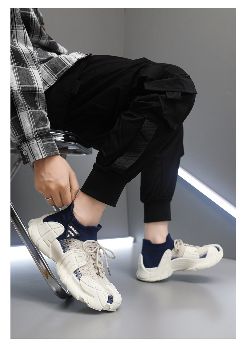 Men's Breathable Knit Platform Chunky Sneakers detail 10
