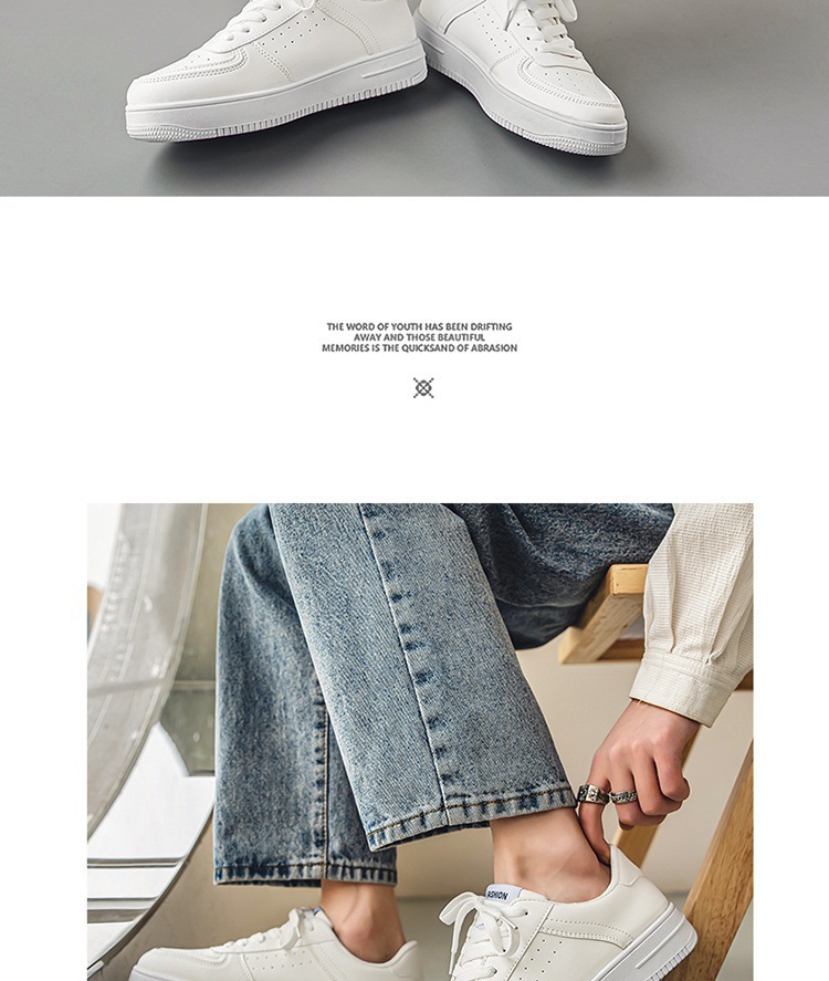Scarpe casual da uomo stringate e traspiranti in ecopelle PU detail 6