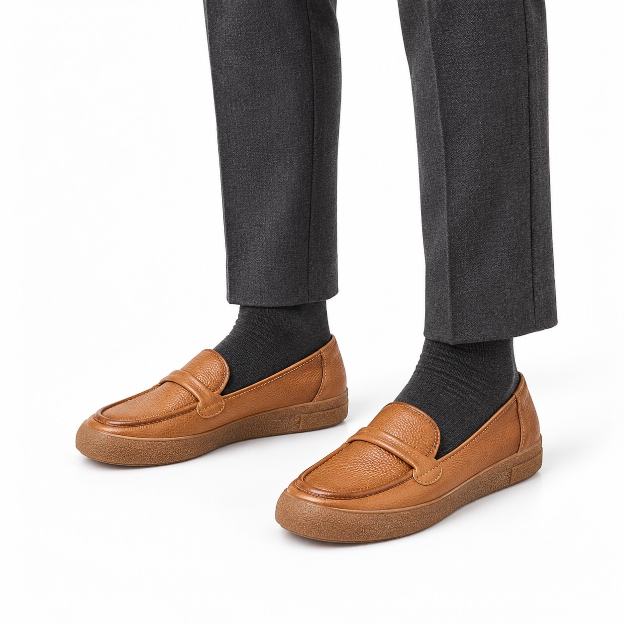 Women's Full-Grain Leather Chunky-Sole Loafer Flats 2