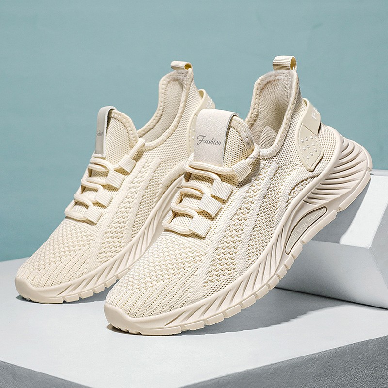 Women's Breathable Knit Lace-Up Running Shoes