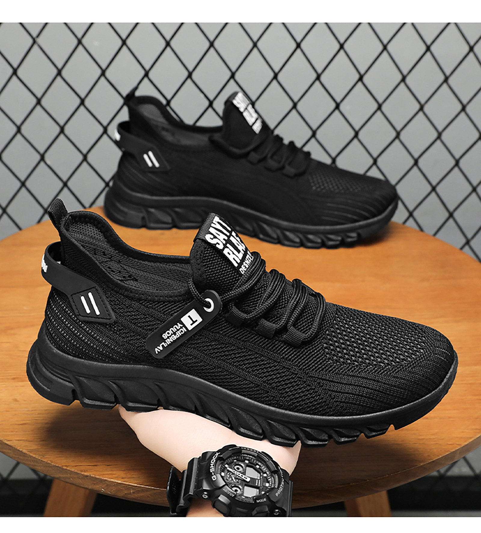 Lichte en ademende mesh hardloopschoenen voor heren detail 4
