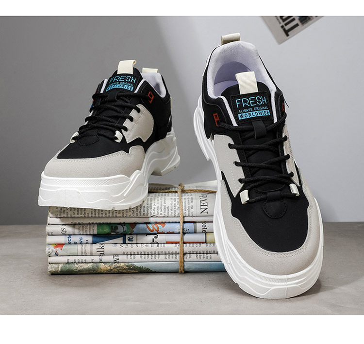 Scarpe casual da uomo stringate con plateau spesso e motivo colorblock detail 9
