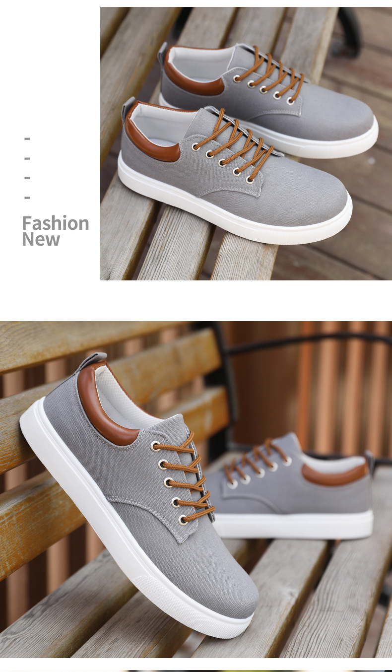 Atmungsaktive Schnür-Freizeitschuhe aus Canvas für Herren detail 8