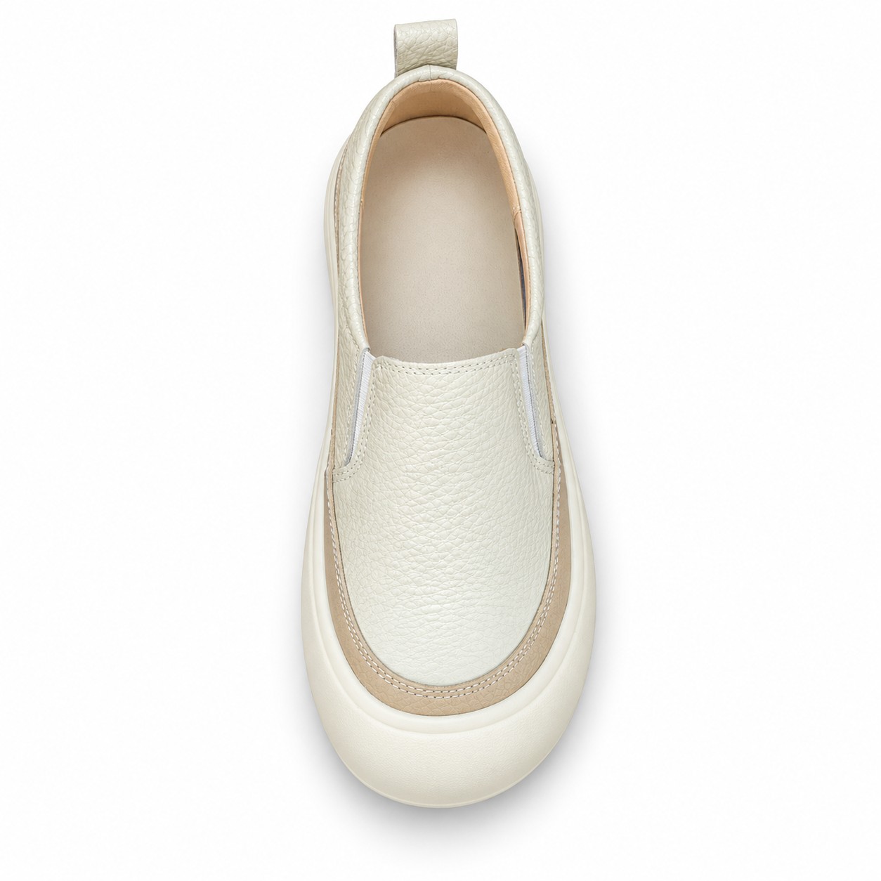 Women's Full-Grain Leather Platform Slip-On Casual Shoes 5