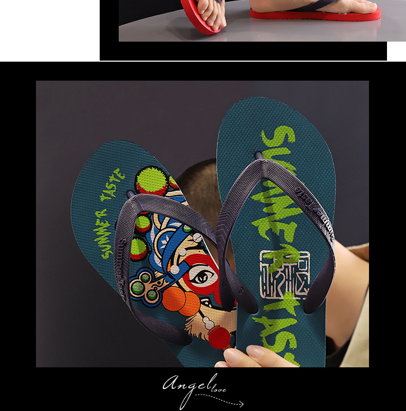 Unisex Lightweight Graphic-Print Beach Flip-Flops detail 8