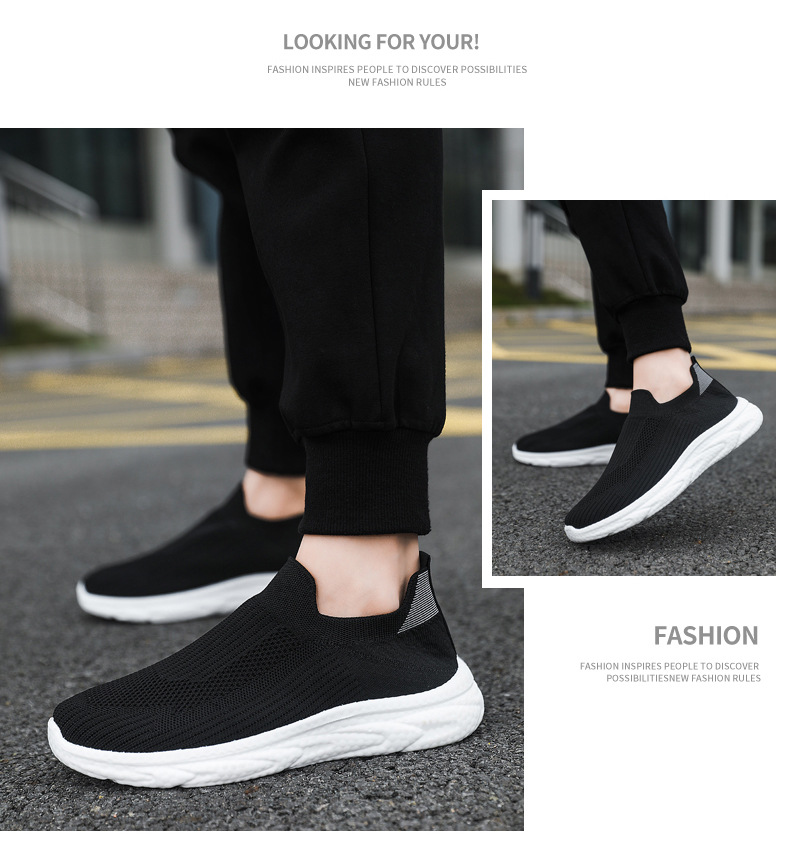 Men's Breathable Knit Slip-On Casual Shoes detail 1