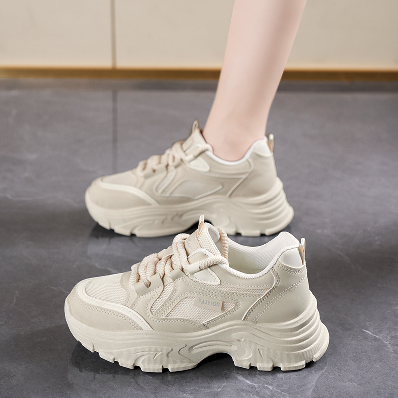 Atmungsaktive Plateau-Sneaker für Damen mit dicker Sohle 3