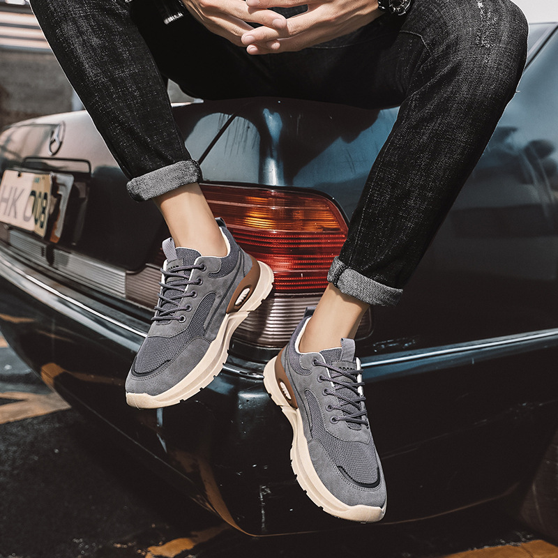 Ademende mesh casual herensneakers met vetersluiting detail 1