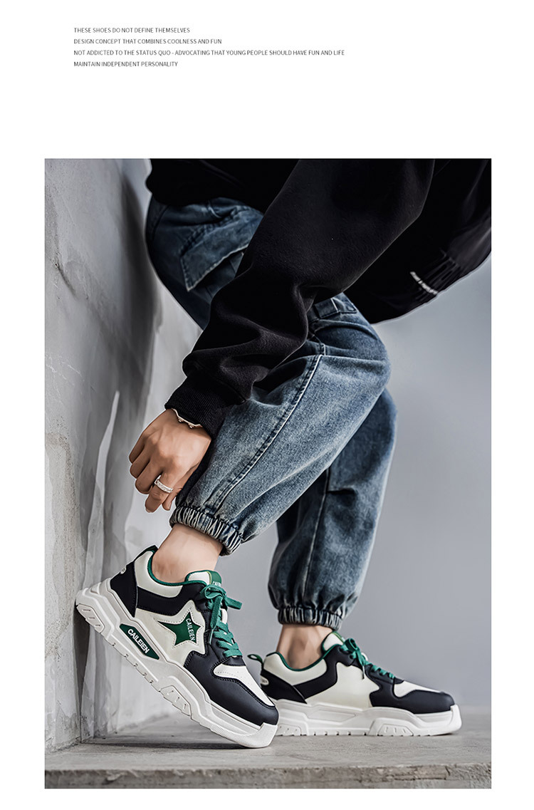 Chaussures casual pour homme à lacets et semelle plateforme color-block detail 1