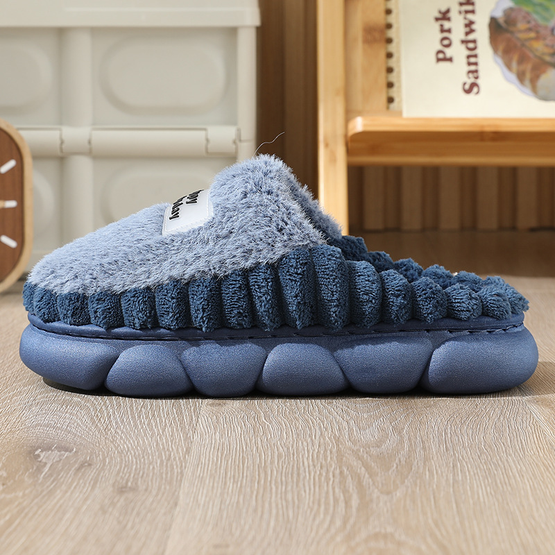 Chaussons Unisexe Chauds et Confortables à Plateforme en Peluche detail 10
