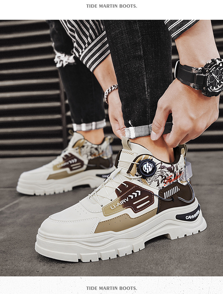 Men's Colorblock Non-Slip High-Top Casual Shoes detail 2