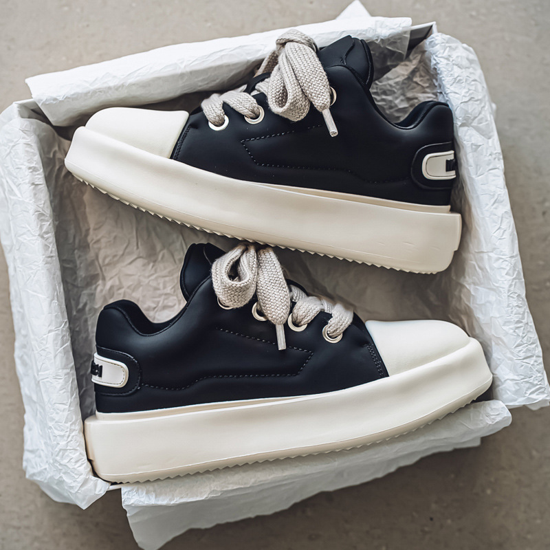 Unisex Platform Cushioned Lace-Up Casual Shoes 4