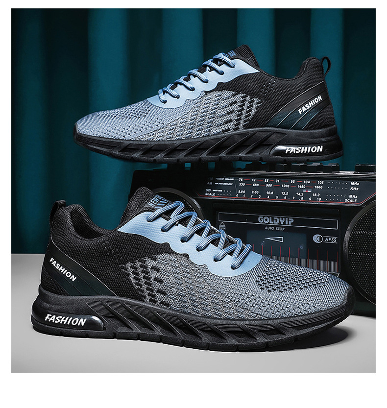 Men's Breathable Mesh Lace-Up Running Shoes detail 20