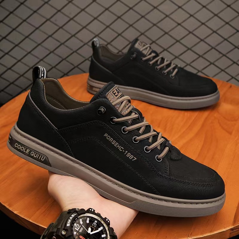 Atmungsaktive Herren-Freizeitschuhe aus PU-Leder zum Schnüren 4