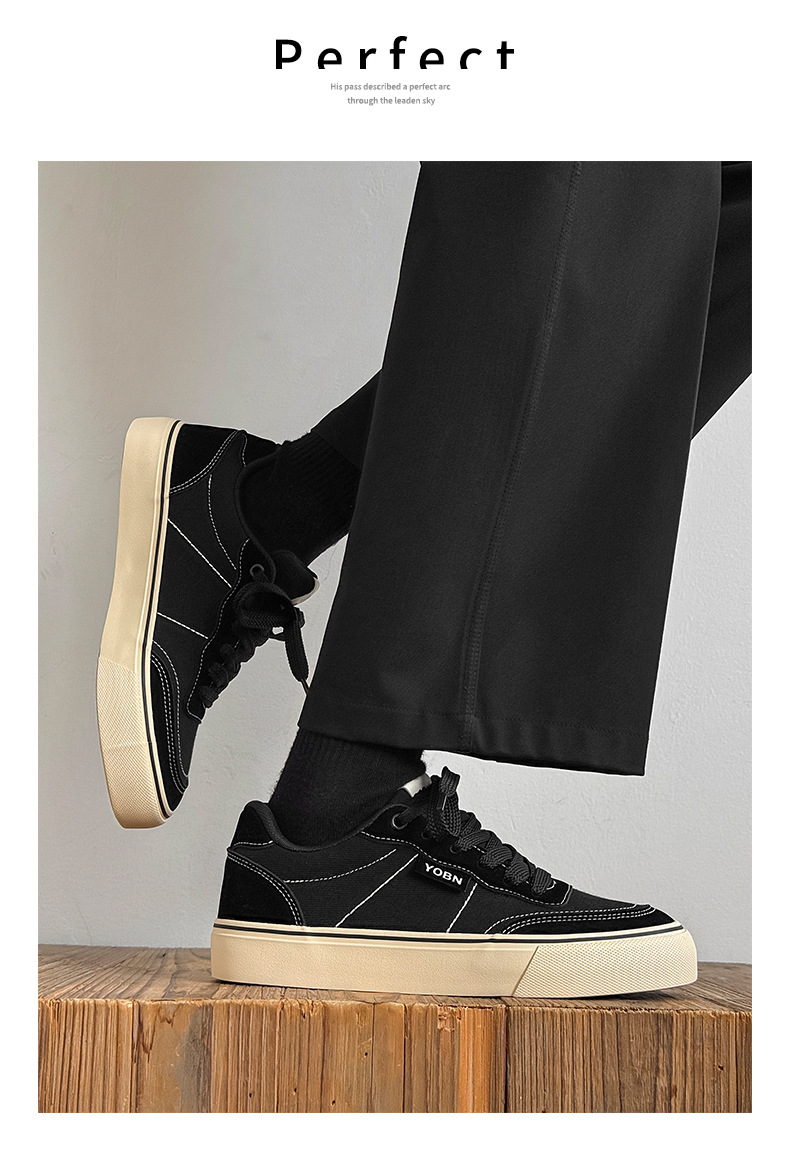 Men's Breathable Canvas Lace-Up Casual Shoes detail 9