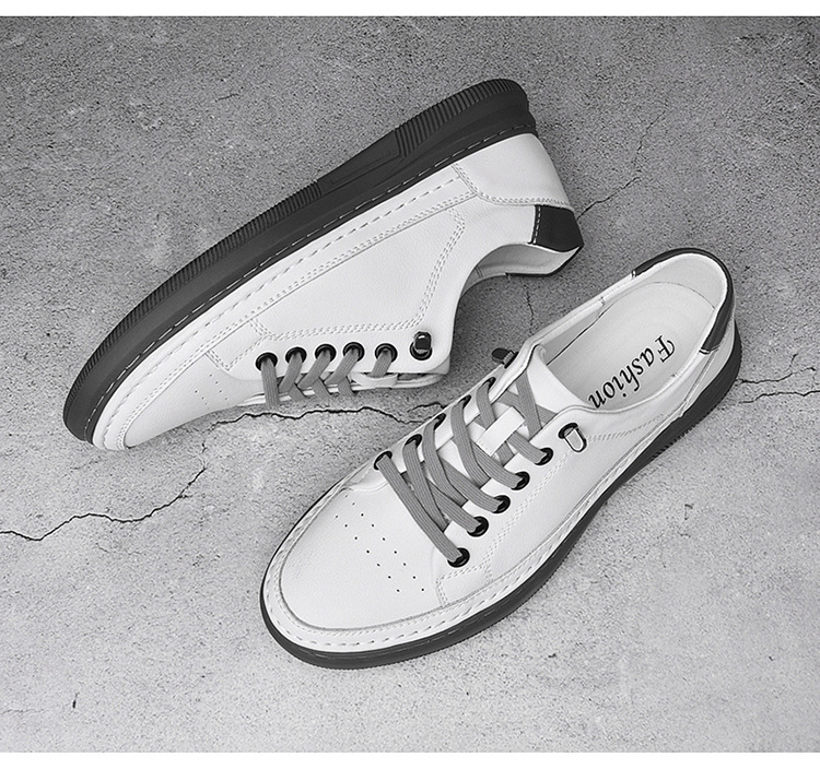 Atmungsaktive Leder-Freizeitschuhe für Herren mit Schnürung detail 4
