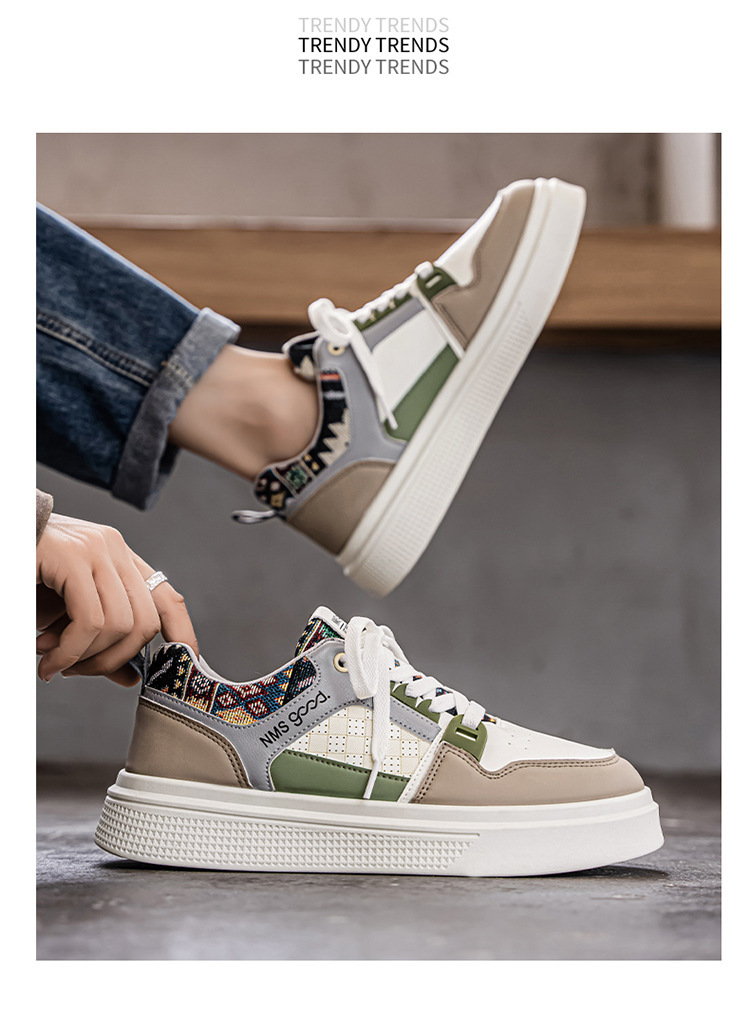 Baskets casual à plateforme et lacets pour hommes style color-block detail 6