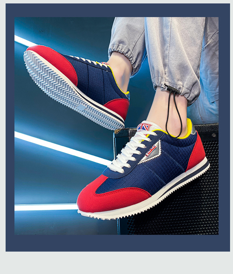 Atmungsaktive, leichte Schnür-Sneaker für Herren im Retro-Look detail 7