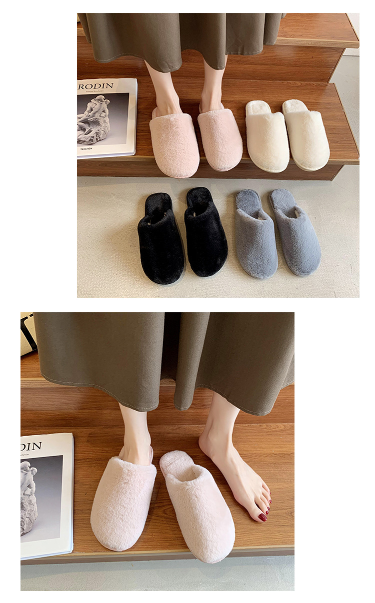 Women's Cozy Warm Plush Slip-On Slippers detail 3