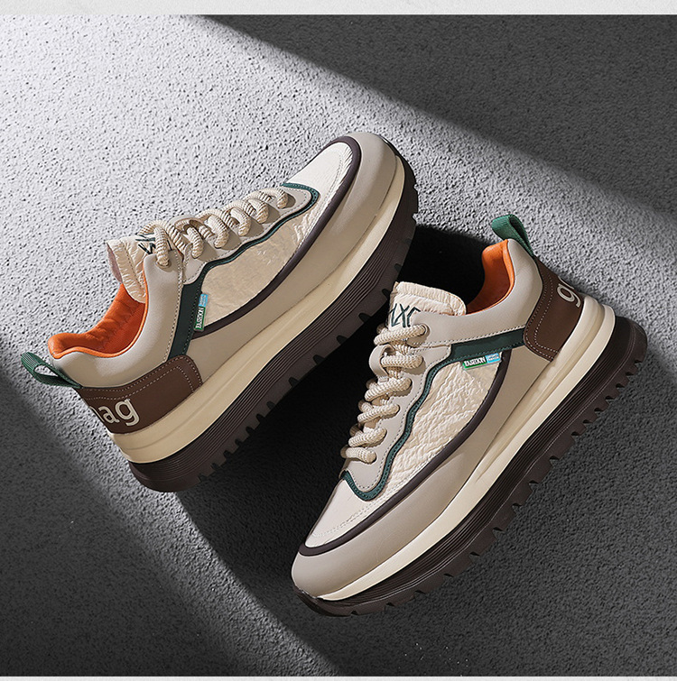 Men's Colorblock Platform Lace-Up Casual Shoes detail 9