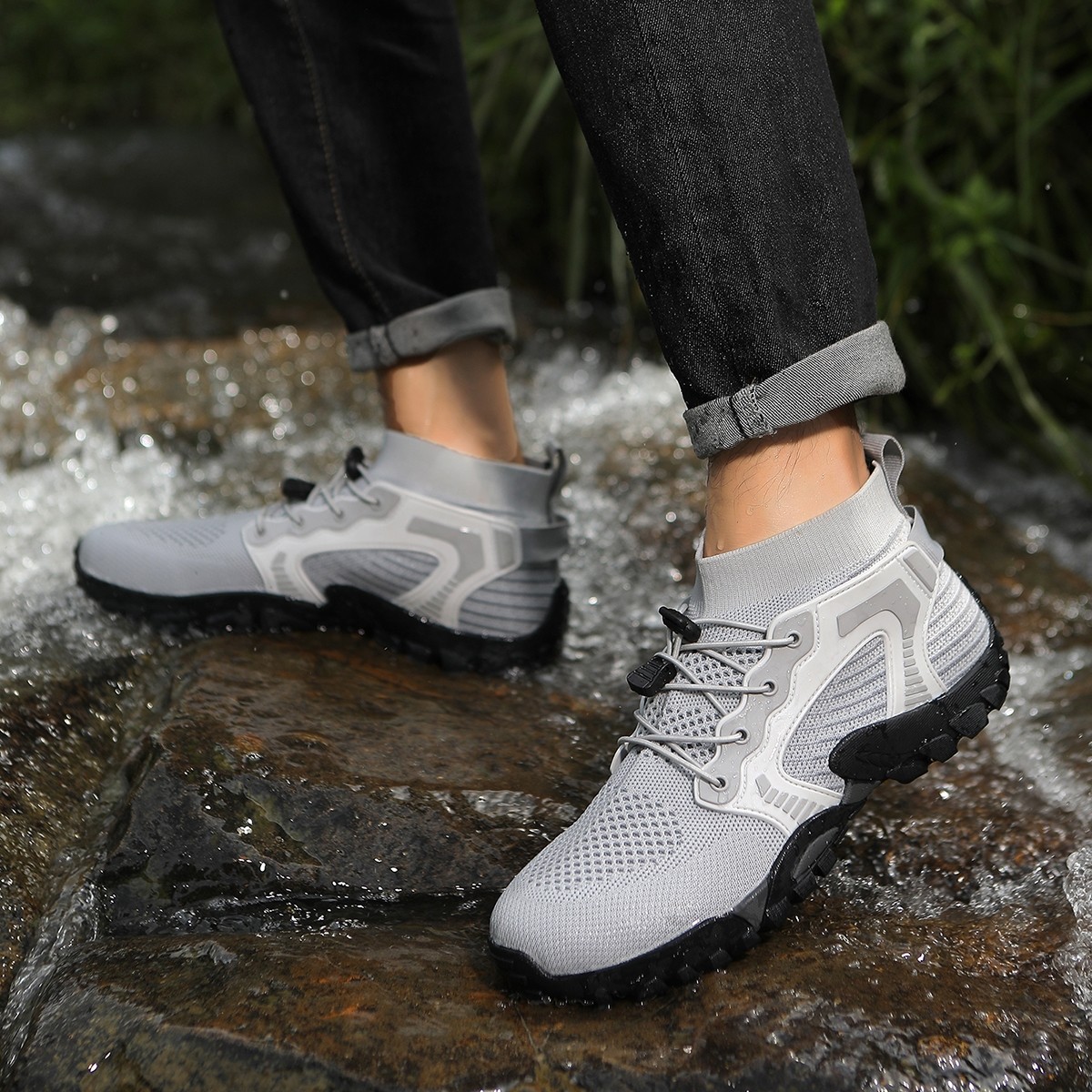 Atmungsaktive rutschfeste Sportschuhe für Herren aus Strick 3